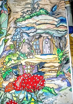 full image of cottagecore painting